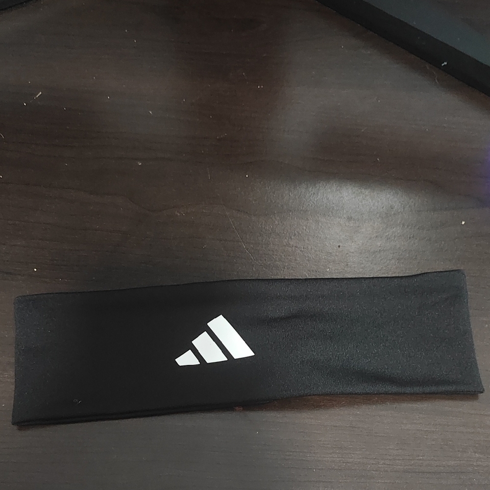 Adidas Black Headband with White Logo